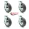 Service Caster 8 Inch Gray Pneumatic Wheel Swivel Casters with Brakes Set SCC-100S280-PNB-GRY-TLB-4 - alternate 6
